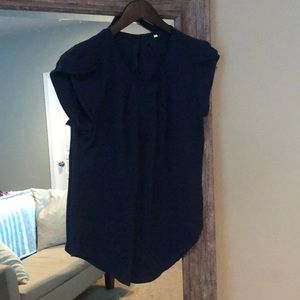 Navy Blue Cap Sleeve Top